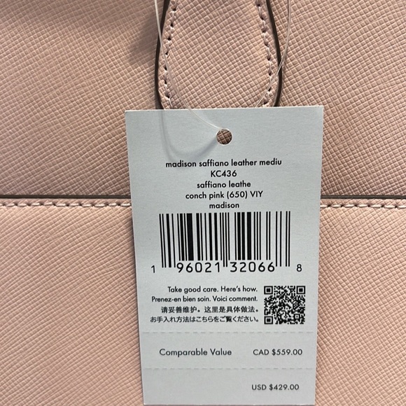 Kate Spade Madison Saffiano Leather Medium Satchel
COLOR:
Conch Pink
NWT - Picture 13 of 16